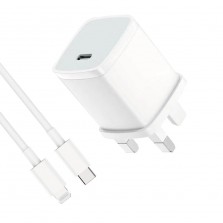 Travel Charger with Type-C to Lightning Cable